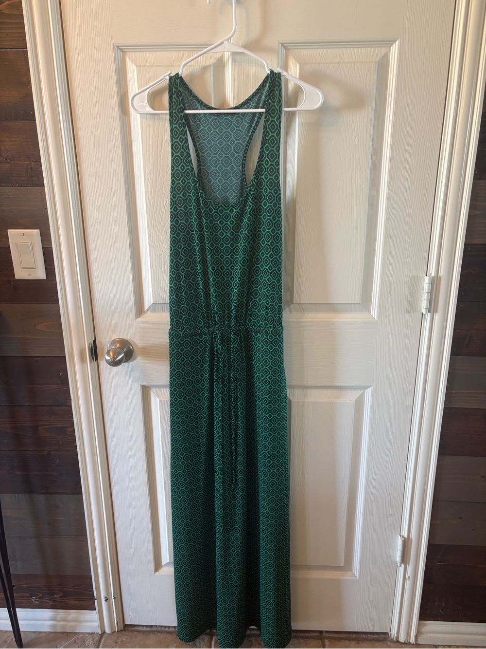 Banana Republic Green & Black Geometric Print Dress, Small